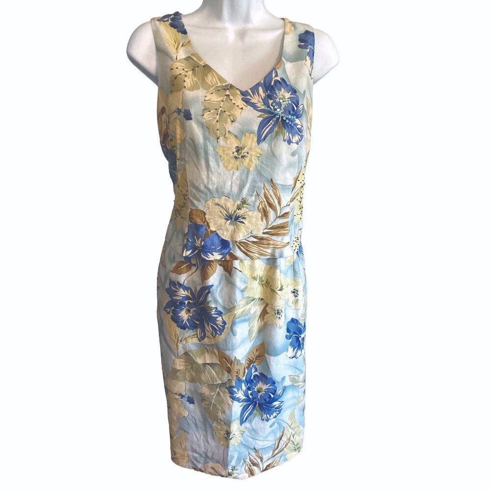 Positive Attitude, Yellow & purple, floral sheath dress